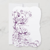 Plum Birds & Swirls Wedding Invitations Kaart (Achterkant)