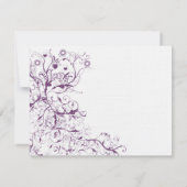 Plum Birds & Swirls Wedding RSVP Response Kaarten (Achterkant)