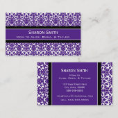 Plum Black Damask Retro mam roept kaarten aan Contactkaartje (Voorkant / Achterkant)