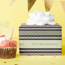 Plum Black en Olive Green Designer Cadeaupapier