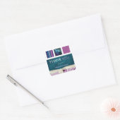 Plum & Blauwgroen dozen klant dank u Sticker (Envelop)