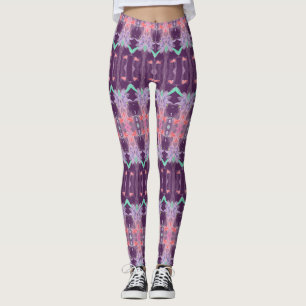 Plum Blauwgroen en Mauve Leggings