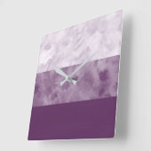 Plum Block Stripes Vierkante Klok (Hoek)