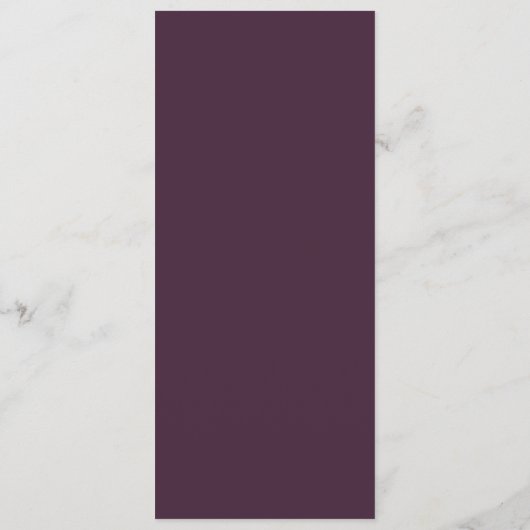 Plum Bloemen Faux Goud Geometrisch Bruiloft Menu K (Achterkant)