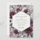Plum Bloom Moody Romance Wedding Kaart (Voorkant)