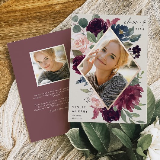 Plum Blossom | Aankondiging Folie Foto Afstuderen