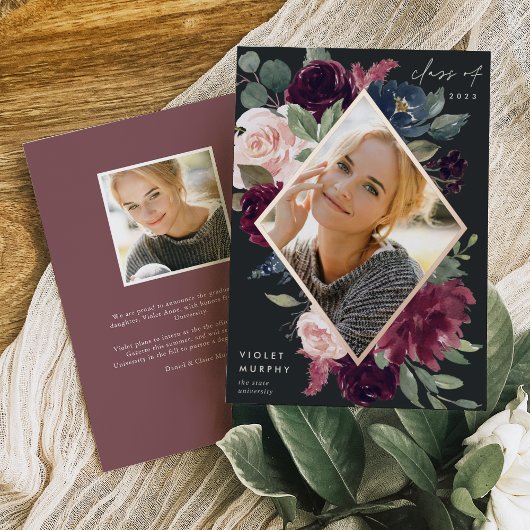 Plum Blossom | Aankondiging Folie Foto Afstuderen