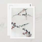 Plum Blossom and Birds, Hokusai, Ukiyo-e Briefkaart (Voorkant / Achterkant)