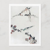 Plum Blossom and Birds, Hokusai, Ukiyo-e Briefkaart (Voorkant)