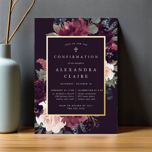 Plum Blossom Bevestiging Folie Uitnodiging