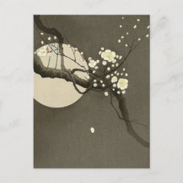 Plum Blossom bij nacht door de Vintage van Ohara K Briefkaart