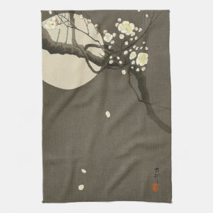 Plum Blossom bij nacht door de Vintage van Ohara K Theedoek