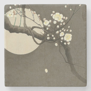 Plum Blossom bij nacht door Ohara Koson Elegant Stenen Onderzetter
