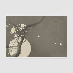 Plum Blossom bij nacht door Ohara Koson Elegant Tissuepapier
