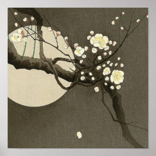 Plum Blossom bij nacht door Ohara Koson Poster