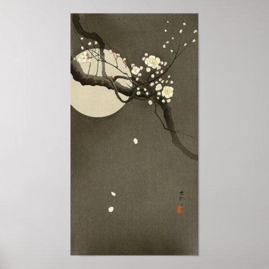 Plum Blossom bij nacht door Ohara Koson  Poster (Voorkant)