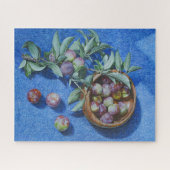Plum Blossom Branches op Blauwe Achtergrond Schild Legpuzzel (Horizontaal)