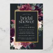 Plum Blossom Bridal Shower Folie Uitnodiging (Voorkant)