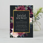 Plum Blossom Bridal Shower Folie Uitnodiging (Staand Voorkant)