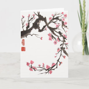 Plum Blossom Curve Blank Card Kaart