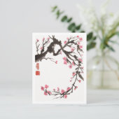 Plum Blossom Curve Briefkaart (Staand voorkant)