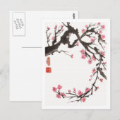 Plum Blossom Curve Briefkaart (Voorkant / Achterkant)