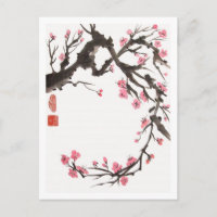 Plum Blossom Curve Briefkaart