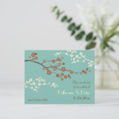 Plum Blossom Custom Save the Date Invision Card (Staand voorkant)