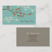 Plum Blossom Custom Visitekaartje Blauwgroen Blue (Voorkant / Achterkant)