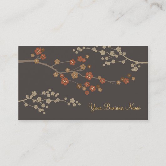 Plum Blossom Custom Visitekaartje Grey (Voorkant)
