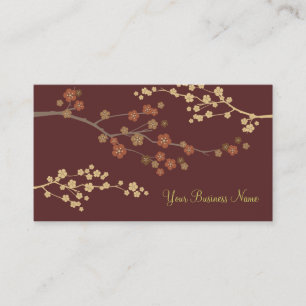 Plum Blossom Custom Visitekaartje Maroon