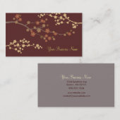 Plum Blossom Custom Visitekaartje Maroon (Voorkant / Achterkant)