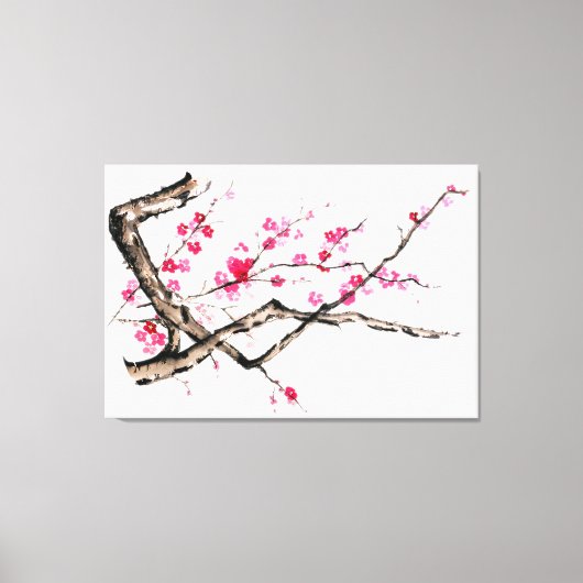 Plum Blossom - één Canvas Afdruk (Voorkant)