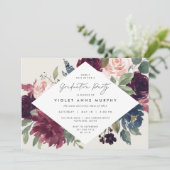 Plum Blossom | Elegant Floral Gradual Party Kaart (Staand voorkant)
