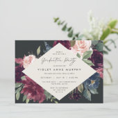 Plum Blossom | Elegant Floral Gradual Party Kaart (Staand voorkant)