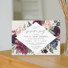 Plum Blossom | Elegant Floral Gradual Party Kaart