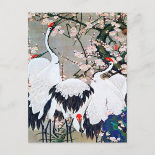 Plum Blossom en Cranes van Ito Jakuchu Briefkaart