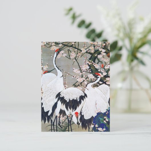 Plum Blossom en Cranes van Ito Jakuchu Briefkaart (Staand voorkant)