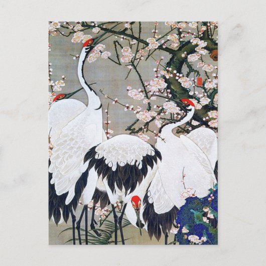Plum Blossom en Cranes van Ito Jakuchu Briefkaart (Voorkant)