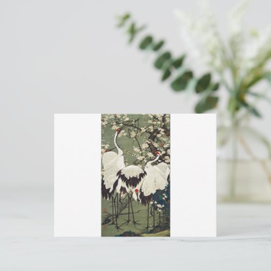 Plum Blossom en Cranes van Ito Jakuchu Briefkaart (Staand voorkant)