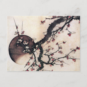 Plum Blossom en de Moon Hokusai Briefkaart