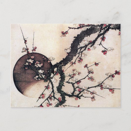Plum Blossom en de Moon Hokusai Briefkaart (Voorkant)