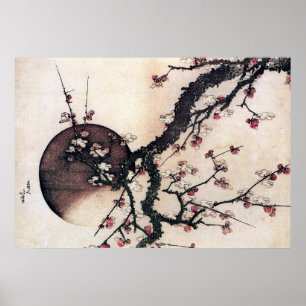 Plum Blossom en de Moon Hokusai Poster