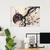 Plum Blossom en de Moon Hokusai Poster (Thuiskantoor)