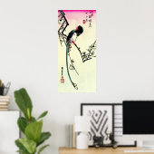 Plum Blossom en Long-tailed Magpie 1844 Poster (Thuiskantoor)