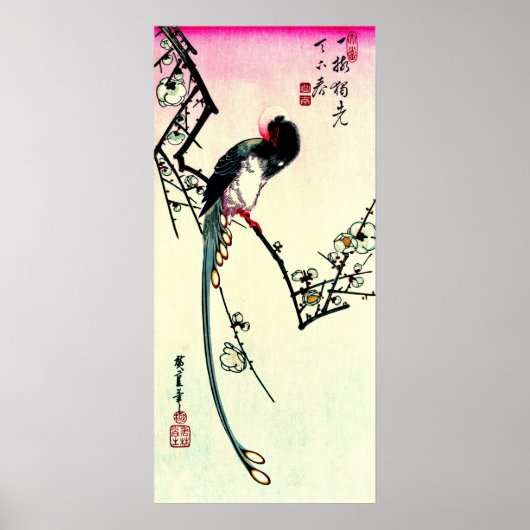 Plum Blossom en Long-tailed Magpie 1844 Poster (Voorkant)