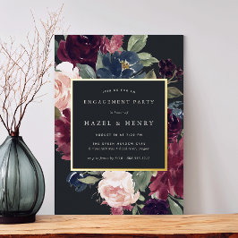 Plum Blossom Engagement Party Folie Uitnodiging