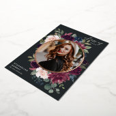 Plum Blossom Folie Foto Afstuderen Aankondiging (Gedraaid)