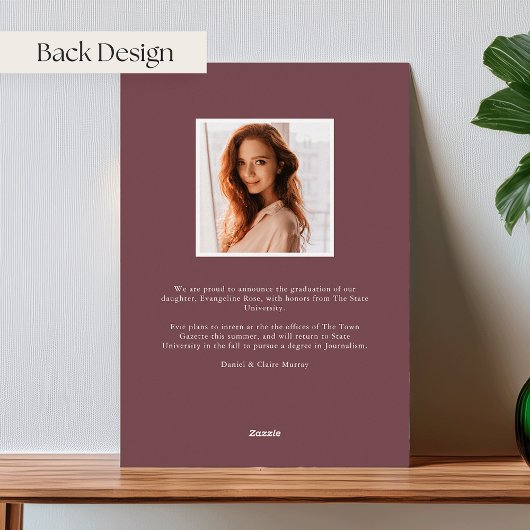 Plum Blossom Folie Foto Afstuderen Aankondiging