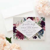 Plum Blossom Graduation Party Folie Uitnodiging